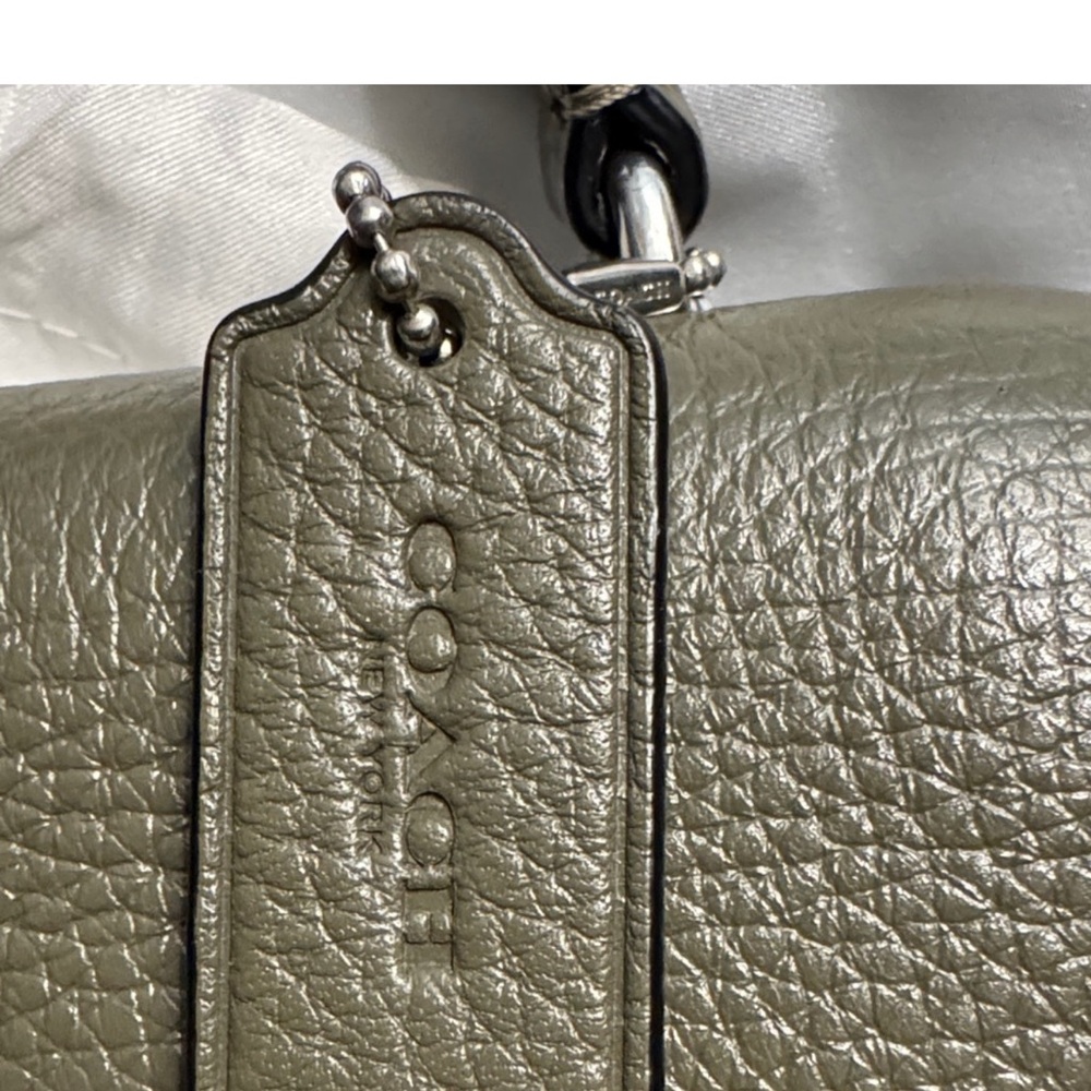 Coach Marlie Top Handle Leather Satchel/Shoulder Bag in Silver/Surplus - Picture 12 of 13